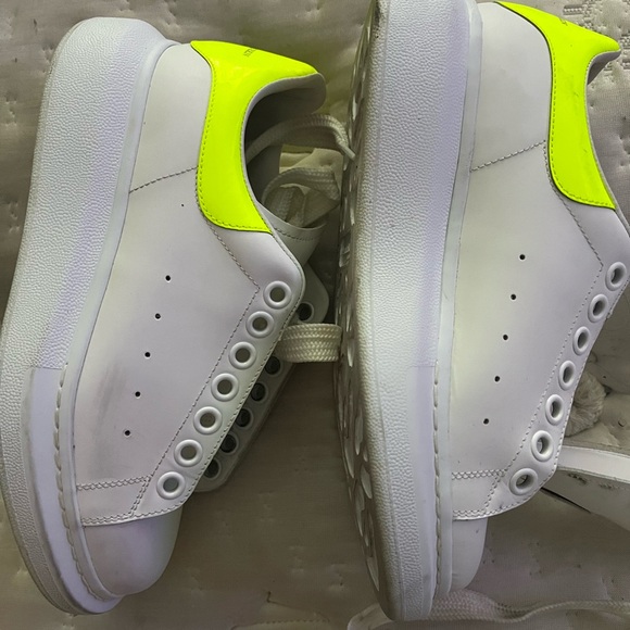 Alexander McQueen White and Bright Yellow Sneakers - Picture 3 of 5